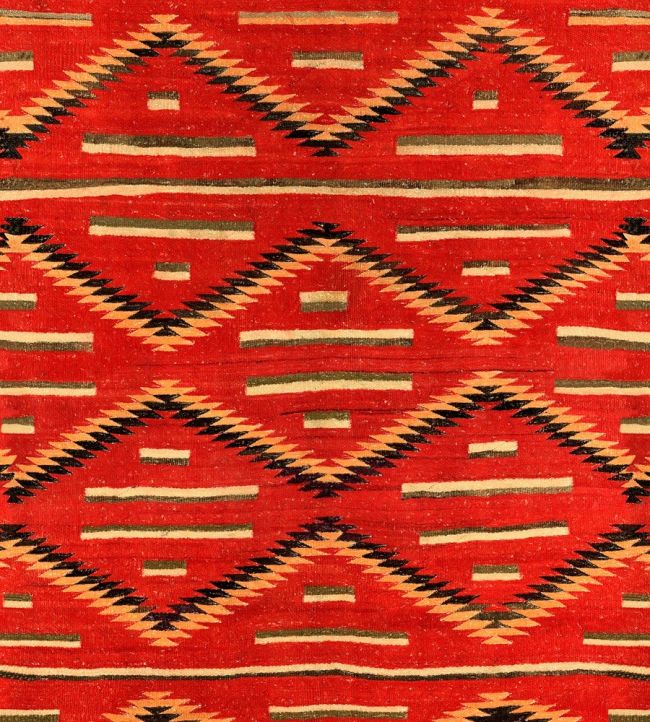 Eye Dazzler Navajo Fabric by MINDTHEGAP Red