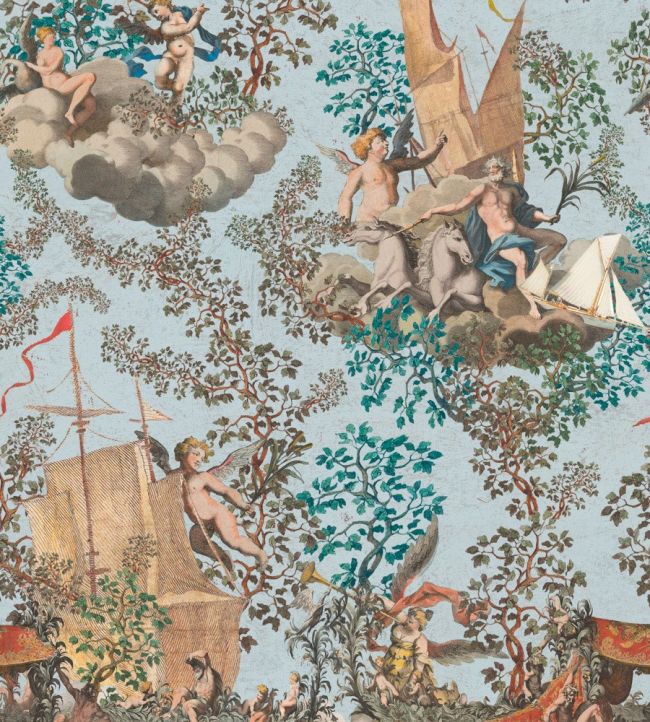 Journey To Eden Fabric by MINDTHEGAP Blue