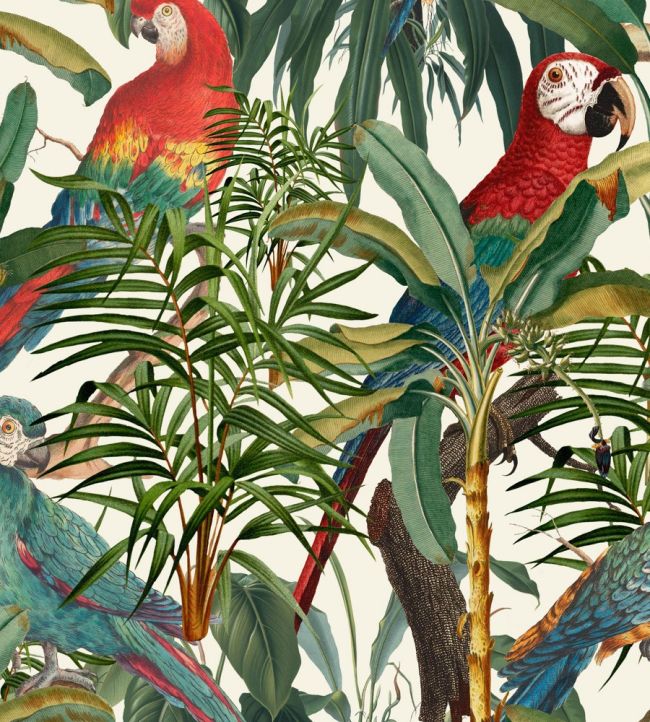 Parrots Of Brasil Fabric by MINDTHEGAP Green