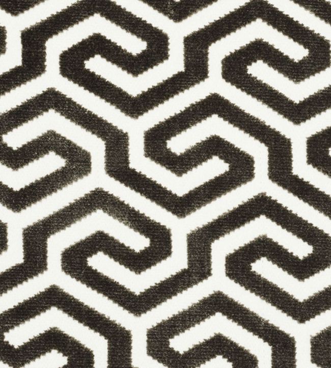 Ming Fret Velvet Fabric by Schumacher Taupe
