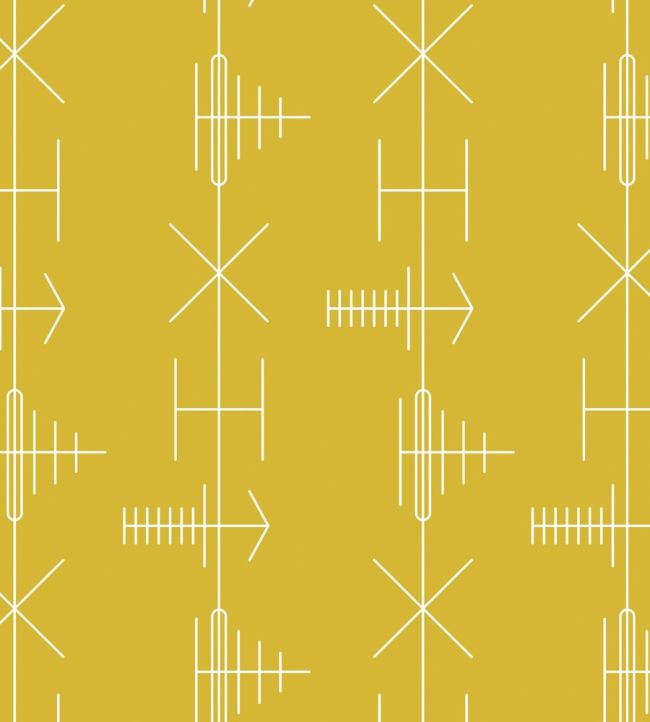 Transmission Wallpaper by Mini Moderns Mustard