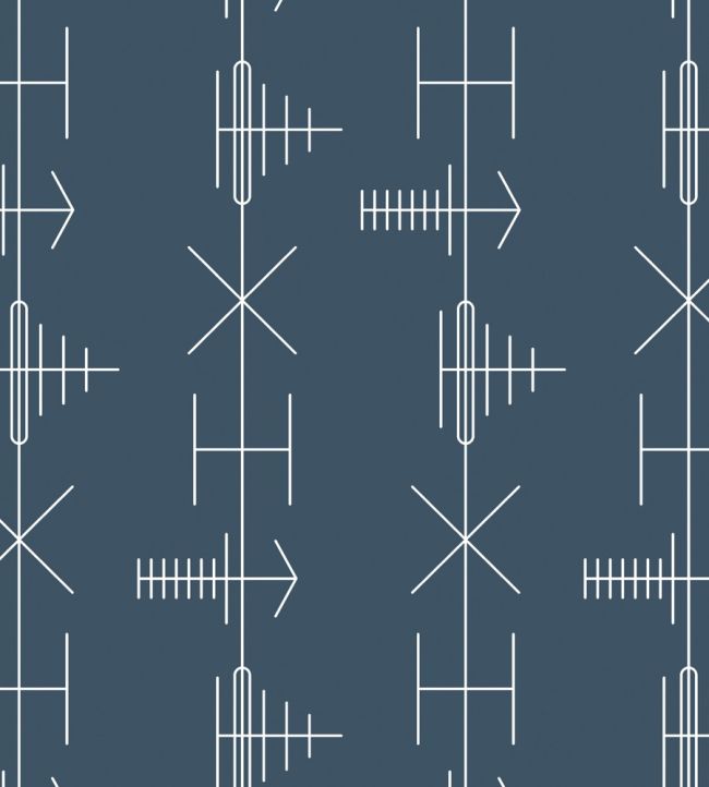 Transmission Wallpaper by Mini Moderns Washed Denim