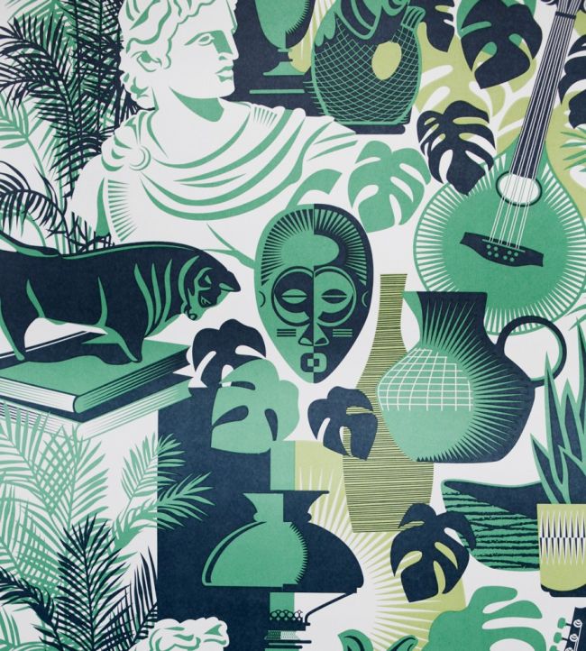 Art Room Wallpaper by Mini Moderns Coach Emerald