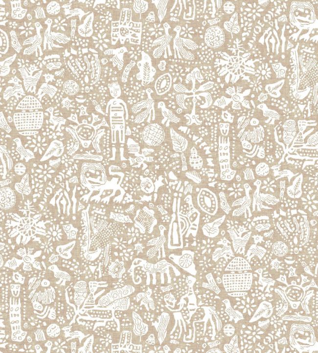 Minna Maze Wallpaper by Lewis & Wood Raffia
