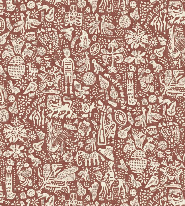 Minna Maze Wallpaper by Lewis & Wood Russet