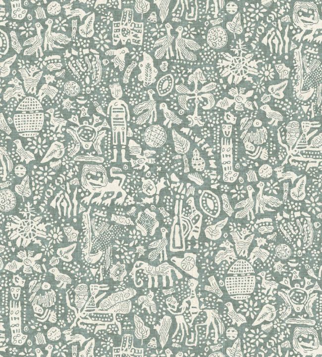 Minna Maze Wallpaper by Lewis & Wood Sage