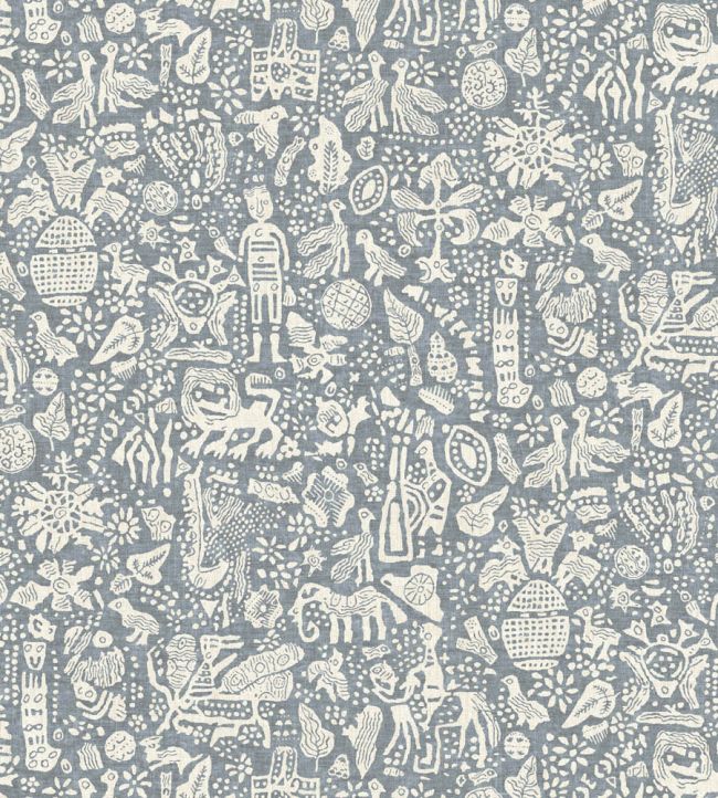 Minna Maze Fabric by Lewis & Wood Smoke