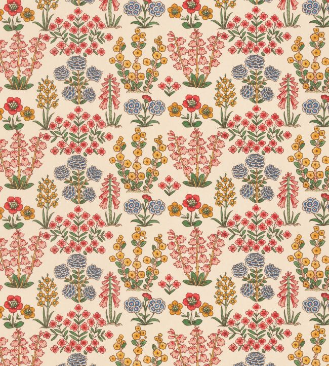 Minnie's Garden Fabric by George & Minnie Raspberry/Daffodil