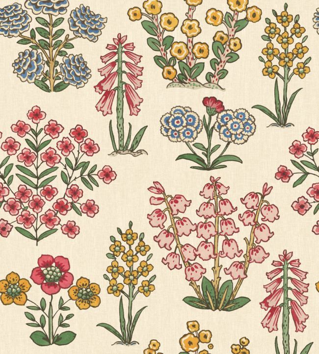 Minnie's Garden Wallpaper by George & Minnie Raspberry/Daffodil