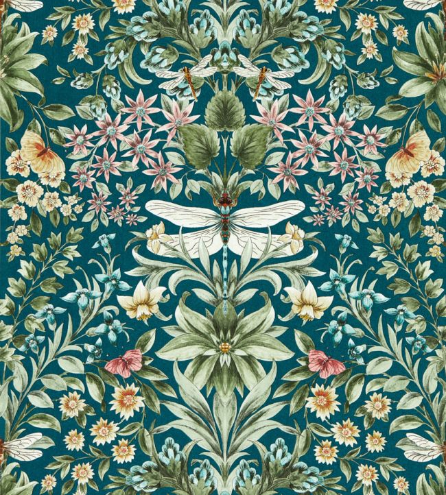 Mirabell Wallpaper by Clarke & Clarke Teal