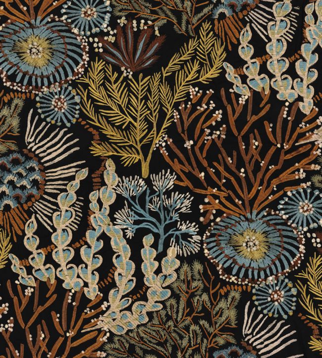 Moana Fabric by Casamance Bleu Baltique Kaki