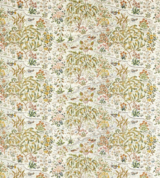 Moat Birds Fabric by Sanderson Fawn/Harvest