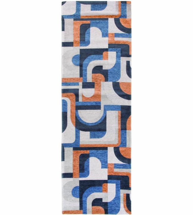 Louis De Poortere Module Runner rug Camel Blue 115941 Camel Blue