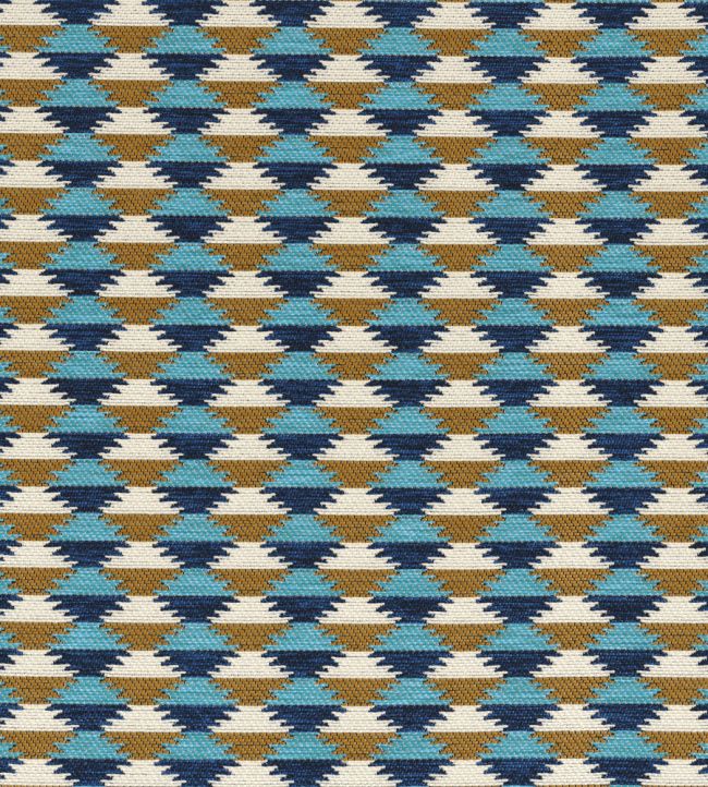 Moki Fabric by Casamance Ocre Turquoise