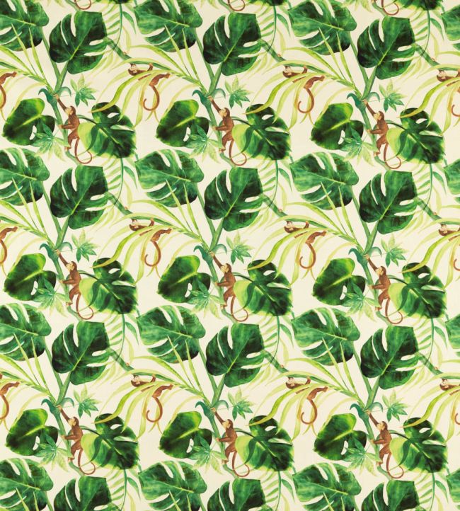 Monkey Business Outdoor Fabric by Clarke & Clarke Natural
