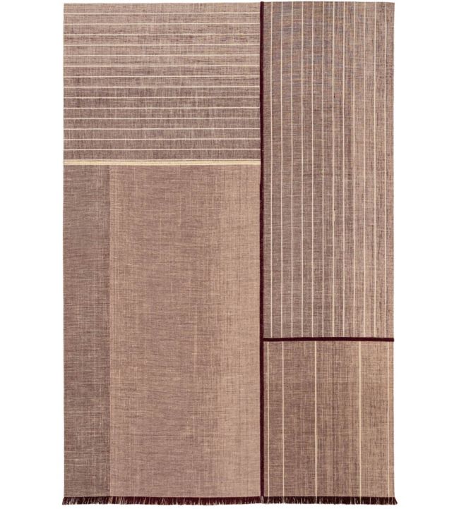 Louis De Poortere Monochromes Patch WW rug Burgundy 114229 Burgundy