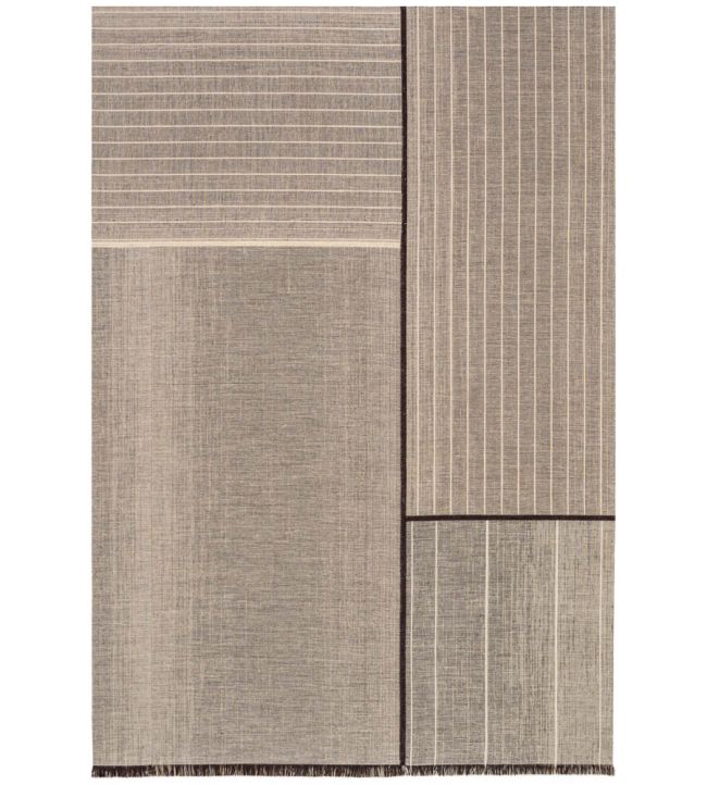 Louis De Poortere Monochromes Patch WW rug Dark Brown 114201 Dark Brown