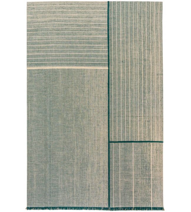 Louis De Poortere Monochromes Patch WW rug Dark Green 114264 Dark Green