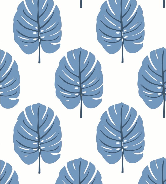Monstera Wallpaper by Thibaut Blue