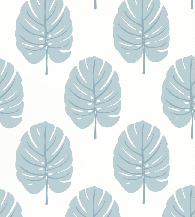 Monstera Wallpaper by Thibaut Spa Blue
