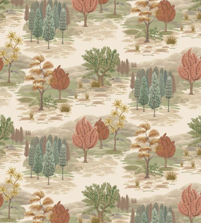 Monteverde Fabric by Osborne & Little Olive/Terracotta