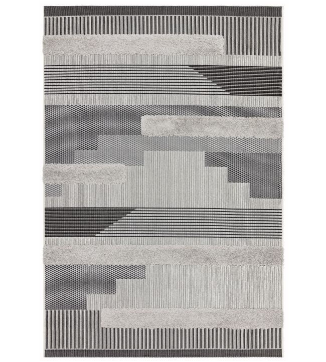 Asiatic Monty Geometric rug Black Grey MONT-05-80150 Black Grey