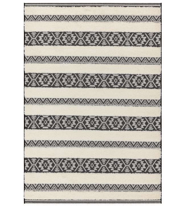 Asiatic Monty Stripe rug Black Cream MONT-03-80150 Black Cream