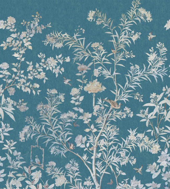 Moor Park Mural by 1838 Wallcoverings Prussian Blue