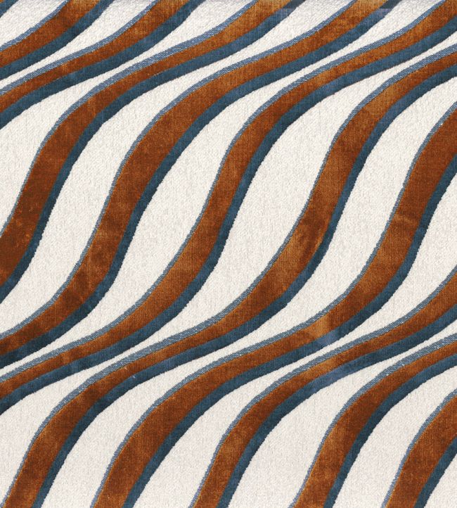 Moretta Fabric by Casamance Bleu Nordique Acajou
