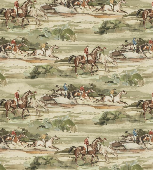 Morning Gallop Linen Fabric by Mulberry Home Antique
