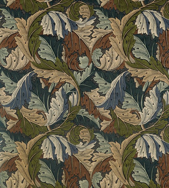 Acanthus Fabric by Morris & Co Slate Blue/Thyme