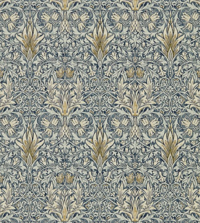 Snakeshead Wallpaper by Morris & Co Indigo/Cumin