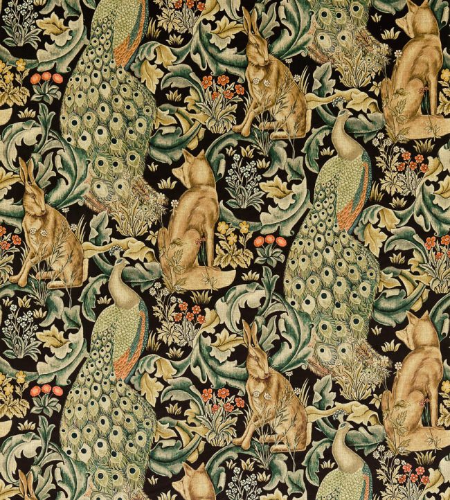 Forest Velvet Fabric by Morris & Co Charcoal