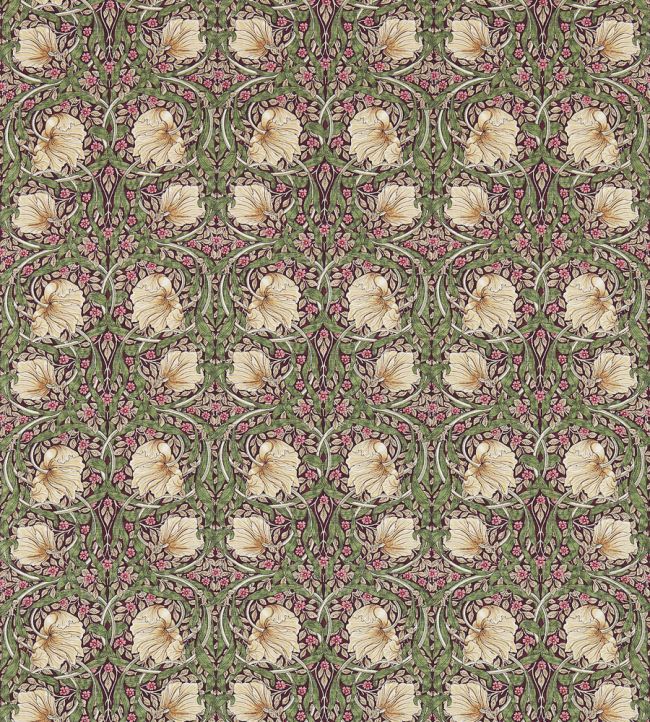 Pimpernel Fabric by Morris & Co Aubergine/Olive