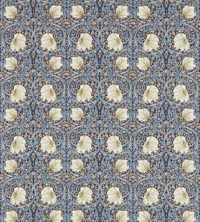 Pimpernel Fabric by Morris & Co Indigo/Hemp