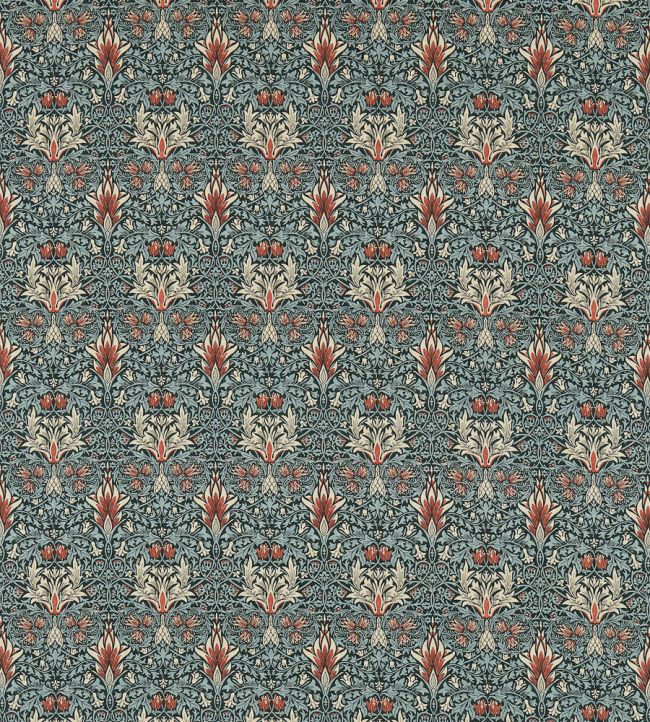 Snakeshead Fabric by Morris & Co Thistle/Russet
