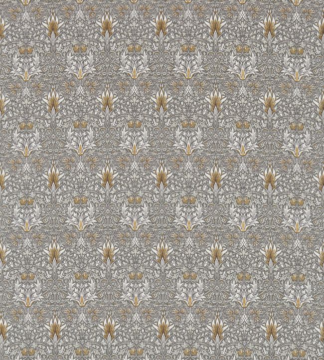 Snakeshead Fabric by Morris & Co Pewter/Gold