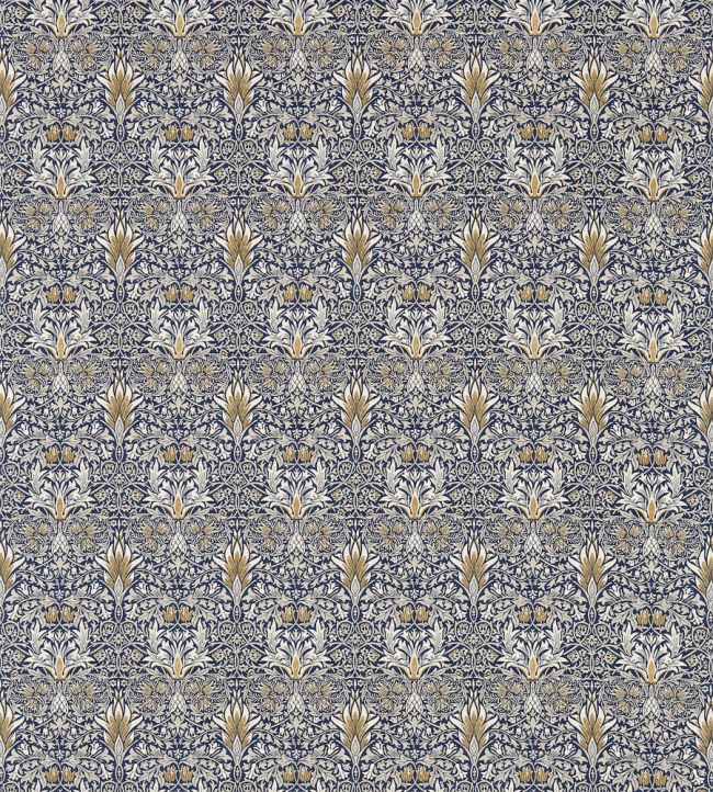 Snakeshead Fabric by Morris & Co Indigo/Hemp