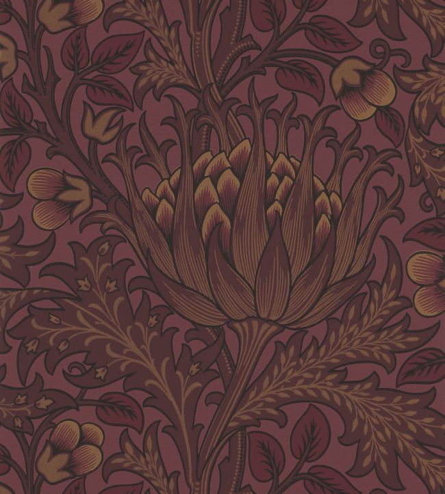 Artichoke Wallpaper by Morris & Co Wine