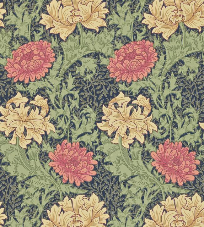 Chrysanthemum Wallpaper by Morris & Co Indigo