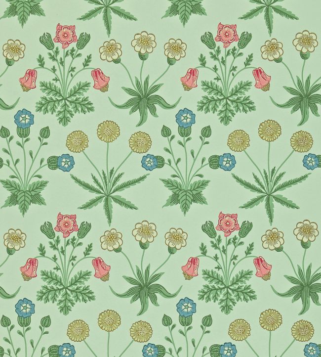 Daisy Wallpaper by Morris & Co Pale Green/Rose