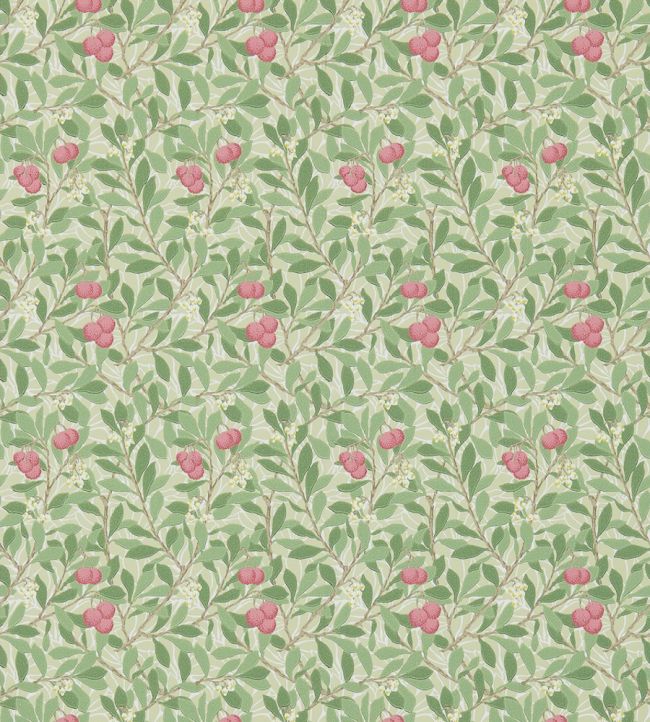 Arbutus Wallpaper by Morris & Co Olive/Pink