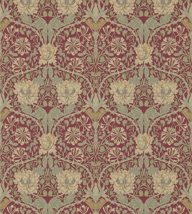 Honeysuckle & Tulip Wallpaper by Morris & Co Red/Gold