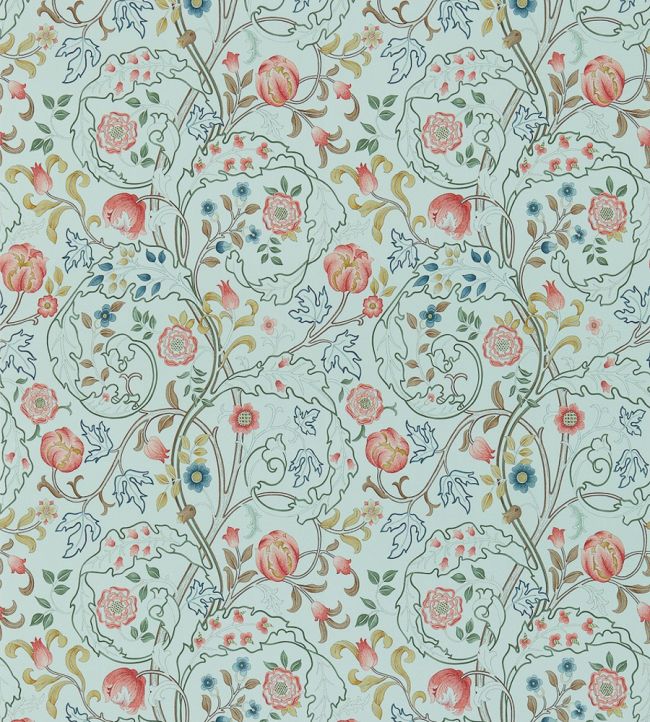 Mary Isobel Wallpaper by Morris & Co Silk Blue/Pink
