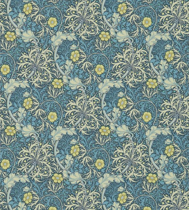 Morris Seaweed Wallpaper by Morris & Co Ink/Woad
