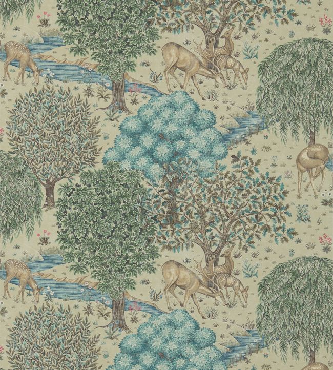 The Brook Wallpaper by Morris & Co Linen