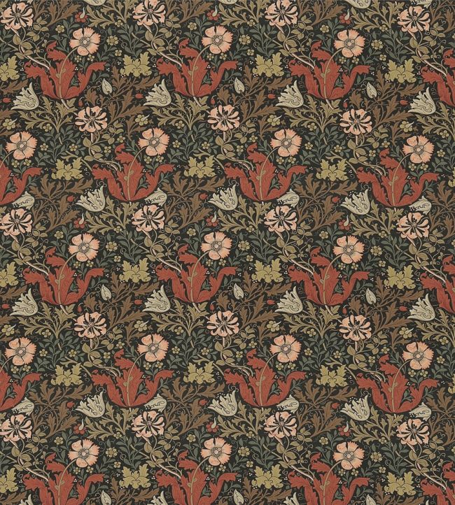 Compton Fabric by Morris & Co Terracotta/Multi