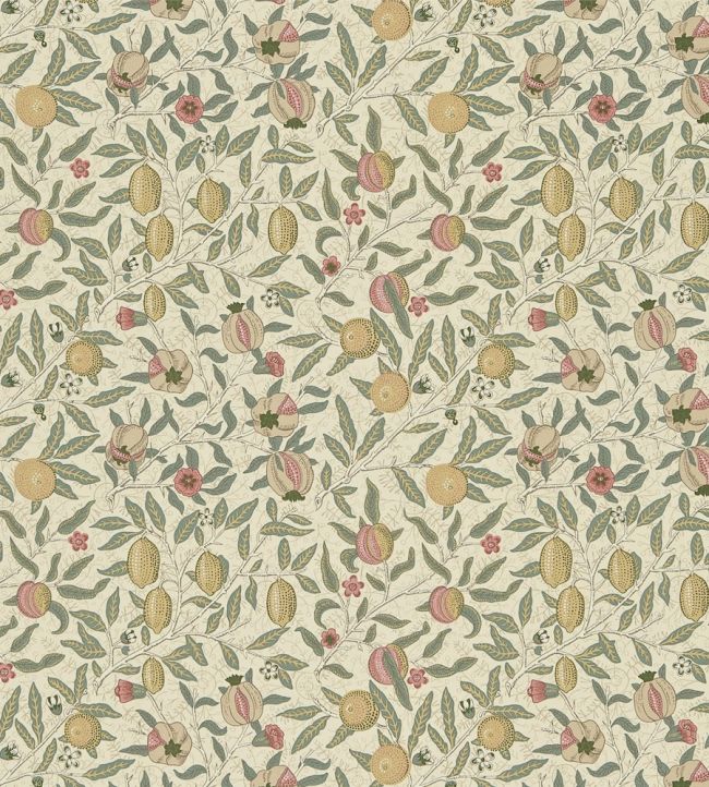 Fruit Fabric by Morris & Co Ivory/Teal