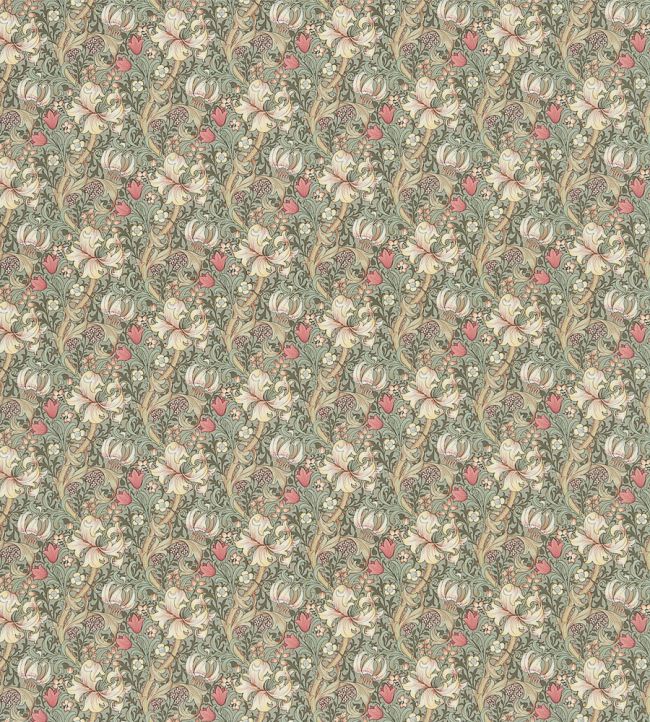 Golden Lily Minor Fabric by Morris & Co Artichoke/Vanilla
