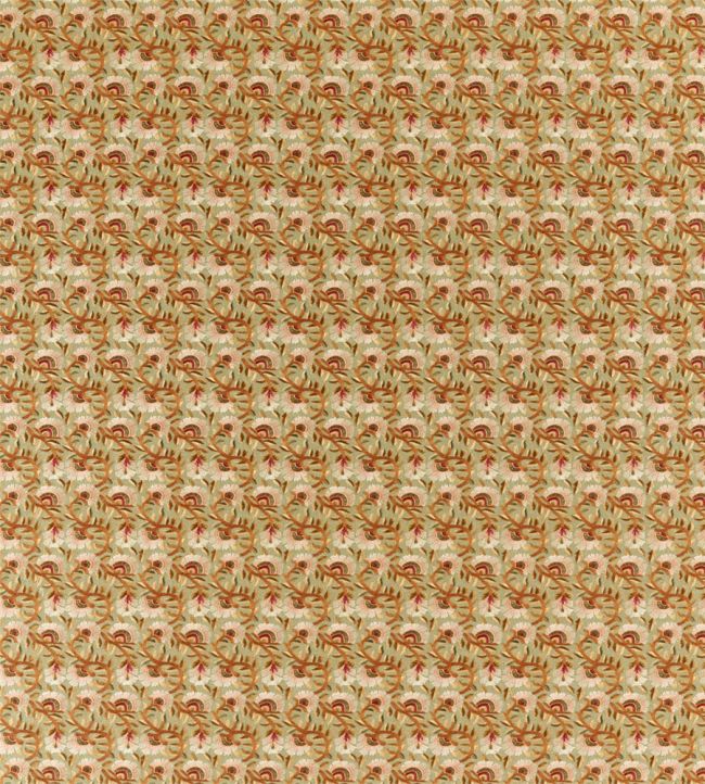Wardle Embroidery Fabric by Morris & Co Olive / Black